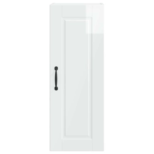 Кухненски шкаф с рафт 2 pcs Лъскаво бяло 30 x 31 x 80 см