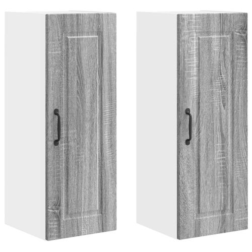 Кухненски шкаф 2 pcs Сив Сонома 30 x 31 x 80 см Инженерно дърво