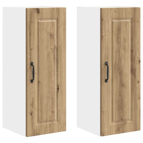 Кухненски шкаф с рафт 2 pcs Дъб 30 x 31 x 80 см Инженерно дърво