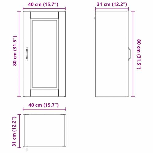 Кухненски шкаф с рафт Бяло 40 x 31 x 80 см Инженерно дърво