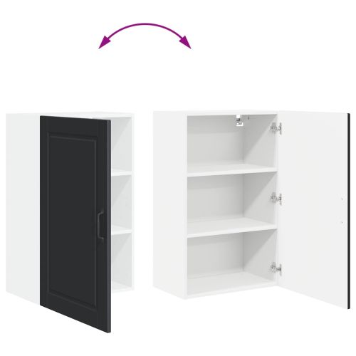 Кухненски шкаф с рафт Черно 50 x 31 x 80 см Инженерно дърво