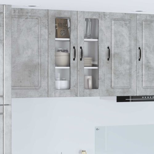 Кухненски шкаф Циментено сиво 60 x 31 x 80 см Инженерно дърво