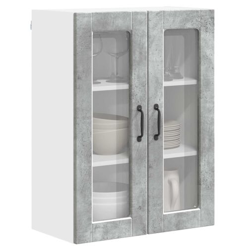 Кухненски шкаф Циментено сиво 60 x 31 x 80 см Инженерно дърво