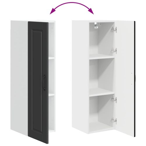 Кухненски шкаф с рафт Черно 30 x 31 x 100 см Инженерно дърво