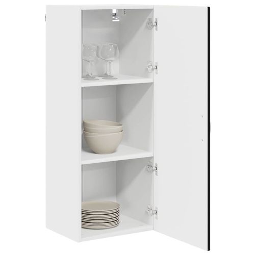 Горен кухненски шкаф Черно 40 x 31 x 100 см Инженерно дърво