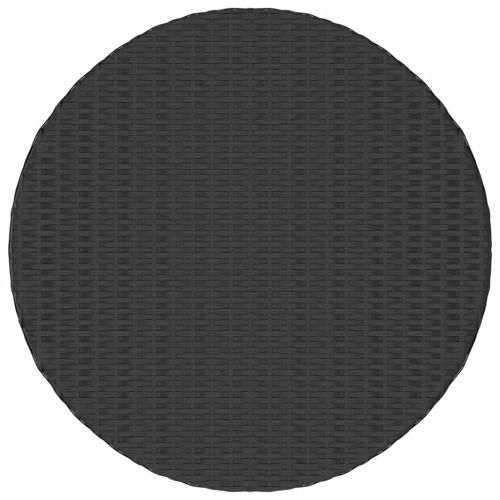 Градински комплект с възглавници, 5 части, черен полиратан