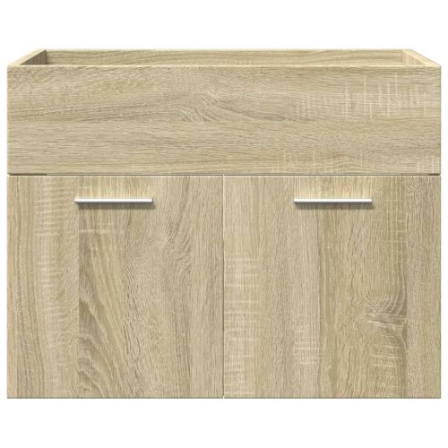 Комплект шкафове за баня от 4 части дъб сонома инженерно дърво