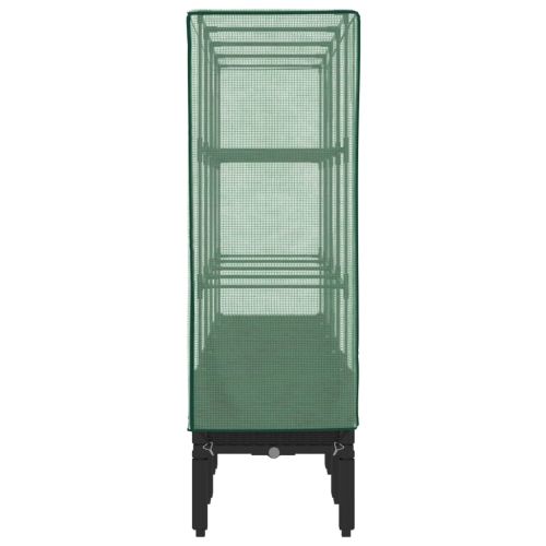 Повдигнато легло с оранжерия калъф, ратанов вид, 160x40x140 см