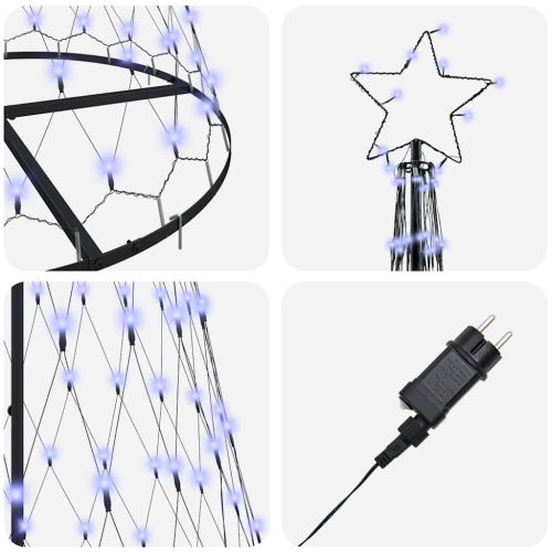 LED Коледна Елха с 295 LED светодиода Синьо 250 cm Метал