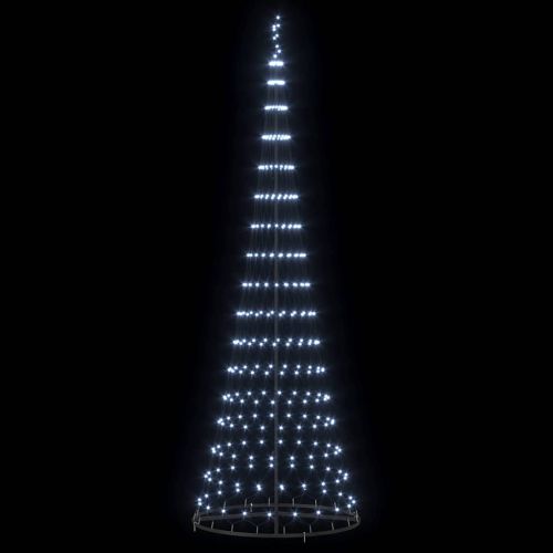 LED Коледна Елха с поставка Хладно бяло 184.5 см Метал