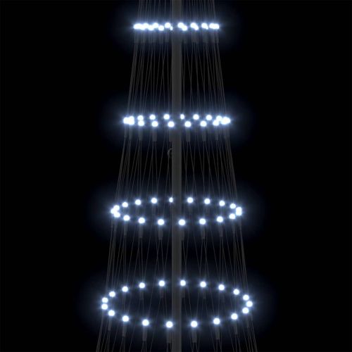 LED Коледна Елха с поставка Хладно бяло 184.5 см Метал