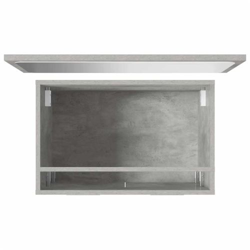 Комплект мебели за баня от 2 части бетонно сив инженерно дърво