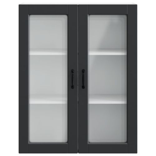 Кухненски шкаф с рафт Черно 80 x 31 x 100 см Инженерно дърво