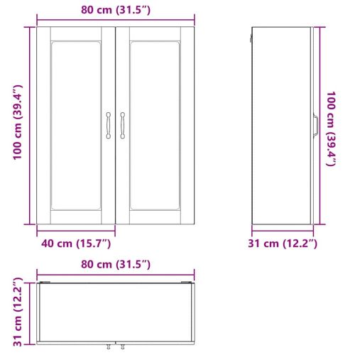 Кухненски шкаф Димян дъб 80 x 31 x 100 см Инженерно дърво