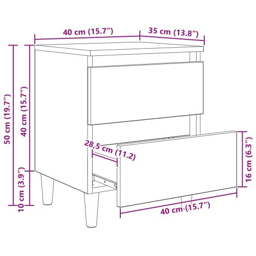 Шкаф за легло Старо дърво 40 x 35 x 50 см Инженерно дърво