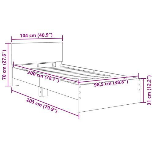 Рамка за легло с таблото Дъб 100 x 200 cm Инженерно дърво