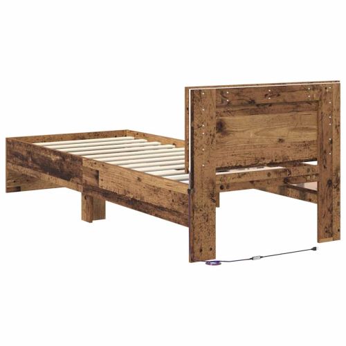 Рамка за легло Старо дърво 75 x 190 cm Инженерно дърво