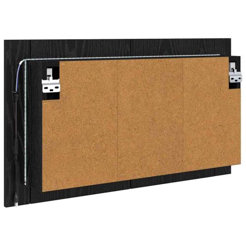 Шкаф с огледало за баня с рафт Черния дъб 80 x 12 x 45 см