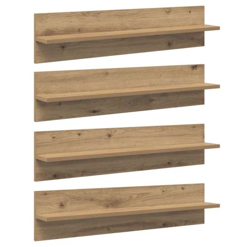 Стени за рафтове 4 pcs Дъб 80 x 11,5 x 18 см Инженерно дърво
