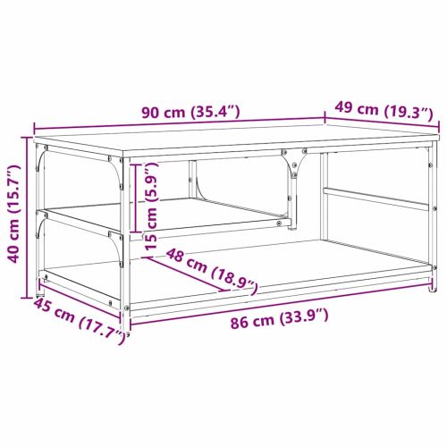 Масичка за кафе Дъб 90 x 49 x 40 см Инженерно дърво