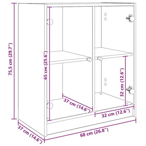 Страничен шкаф Черния дъб 68 x 37 x 75,5 см Инженерно дърво