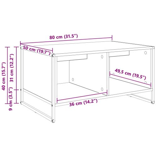 Масичка за кафе Черния дъб 80 x 50 x 40 cm Инженерно дърво