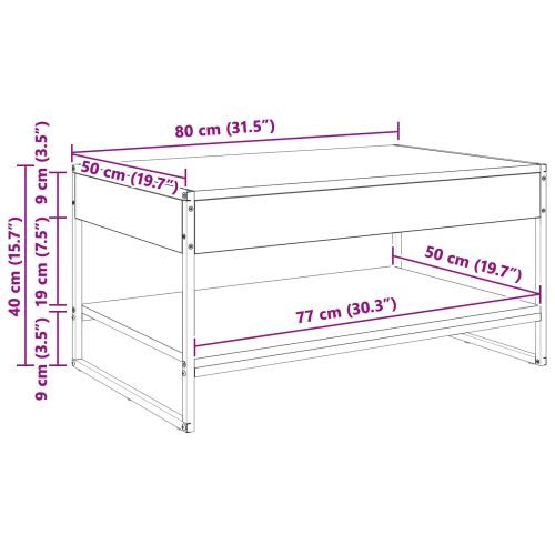 Масичка за кафе Старо дърво 80 x 50 x 40 cm Инженерно дърво