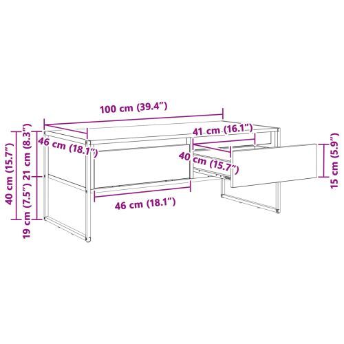 Масичка за кафе Черния дъб 100 x 46 x 40 см Инженерно дърво