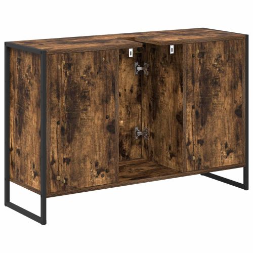 Шкаф за баня с врата Димящ дъб 90 x 30 x 60 cm Инженерно дърво