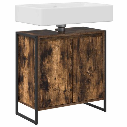 Шкаф за баня с врата Димящ дъб 60 x 30 x 60 cm Инженерно дърво