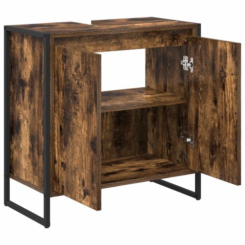 Шкаф за баня с врата Димящ дъб 60 x 30 x 60 cm Инженерно дърво