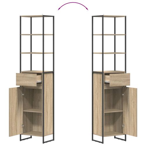 Шкаф за баня с чекмедже Сонома 40 x 30 x 180 см Инженерно дърво