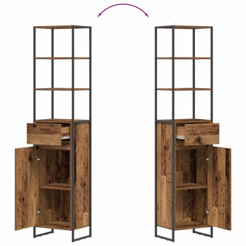 Шкаф за баня Старо дърво 40 x 30 x 180 см Инженерно дърво