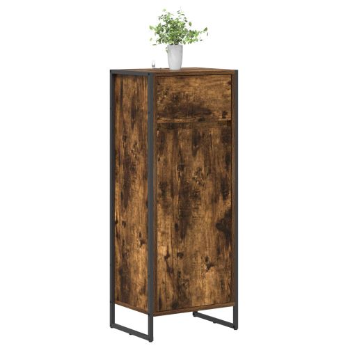 Шкаф за баня с врата Димящ дъб 40 x 30 x 100 см Инженерно дърво