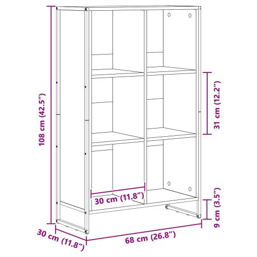 Шкаф за книги Сонома 99.5 x 30 x 108.5 см Инженерно дърво
