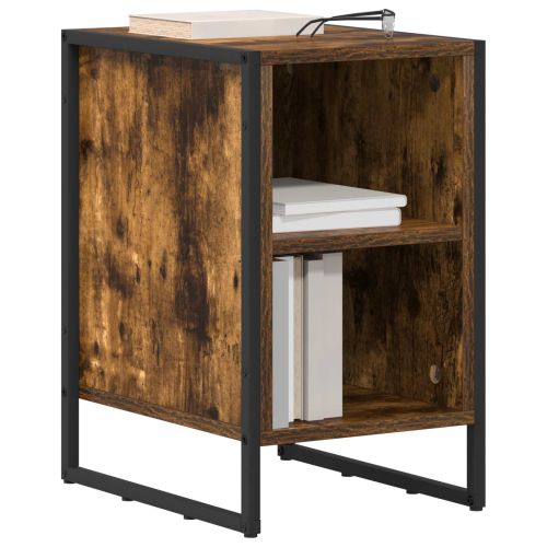 Нощно шкафче 2 pcs Димящ дъб 39.5 x 30 x 50 см Инженерно дърво