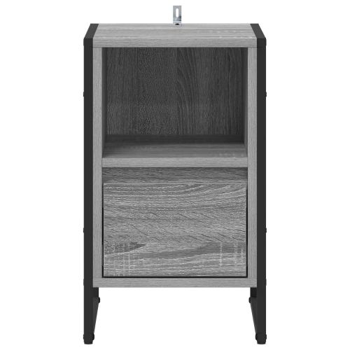 Нощно шкафче Сив Сонома 39,5 x 30 x 50 см Инженерно дърво