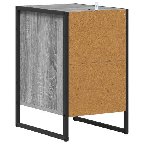 Нощно шкафче 2 pcs Сив Сонома 39,5 x 30 x 50 см Инженерно дърво