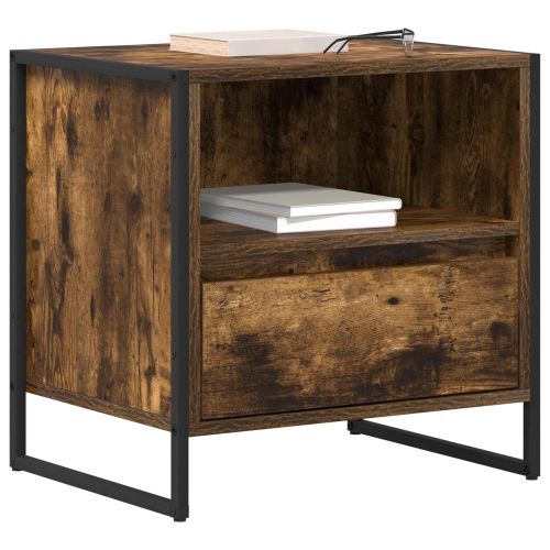 Нощно шкафче Димящ дъб 50 x 39,5 x 50 см Инженерно дърво