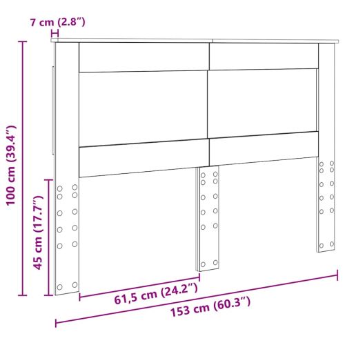 Облегалка за глава с таблото Дъб 150 cm Инженерно дърво