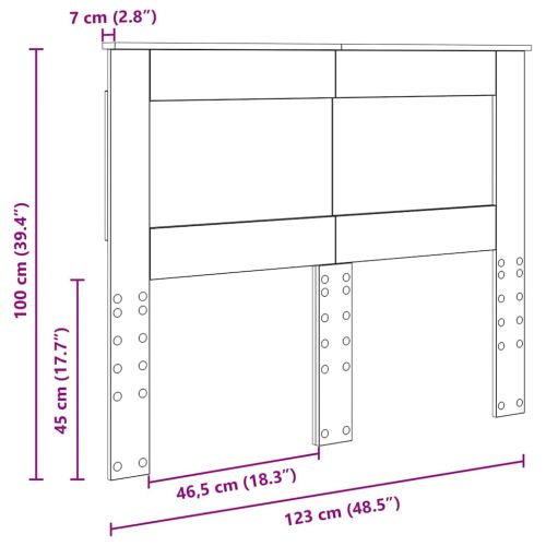 Облегалка за глава с таблото Старо дърво 120 cm Инженерно дърво