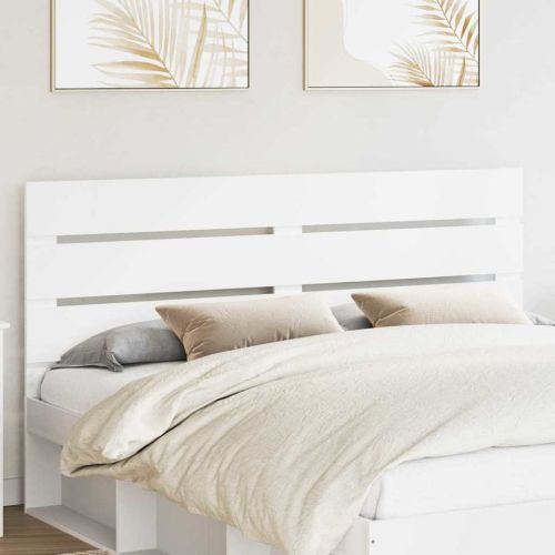 Облегалка за глава с таблото Бяло 200 cm Инженерно дърво