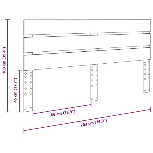 Облегалка за глава Циментено сиво 200 cm Инженерно дърво