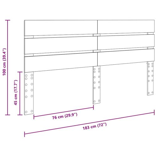 Облегалка за глава Циментено сиво 180 cm Инженерно дърво