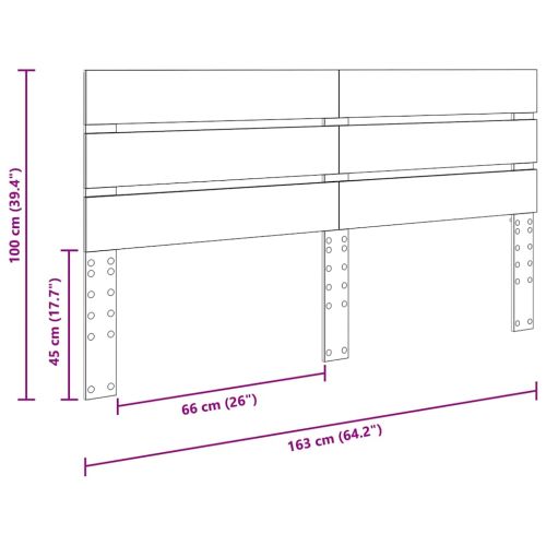 Облегалка за глава с таблото Сив Сонома 160 cm Инженерно дърво