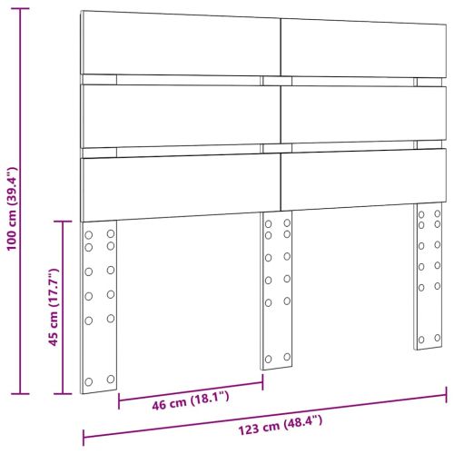 Облегалка за глава с таблото Сонома дъб 120 cm Инженерно дърво