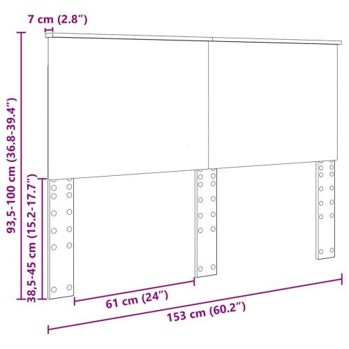 Облегалка за глава с таблото Дъб 150 cm Инженерно дърво