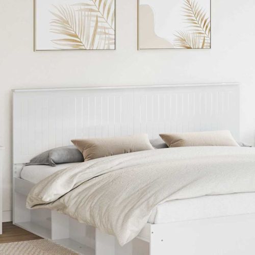 Облегалка за глава с таблото Гланц бяло 200 cm Инженерно дърво