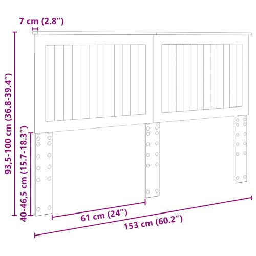Облегалка за глава с таблото Кафяв дъб 150 cm Инженерно дърво
