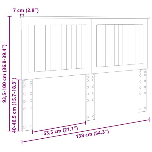 Облегалка за глава Циментено сиво 135 cm Инженерно дърво